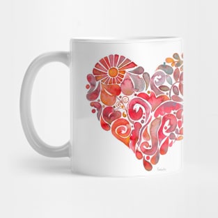 Doodle heart red Mug